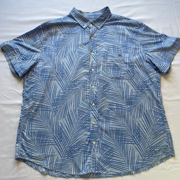 Vineyard Vines Mens Hawaiian Floral Print Short Sleeve Button Up Camp Shirt 1XB - Picture 2 of 7